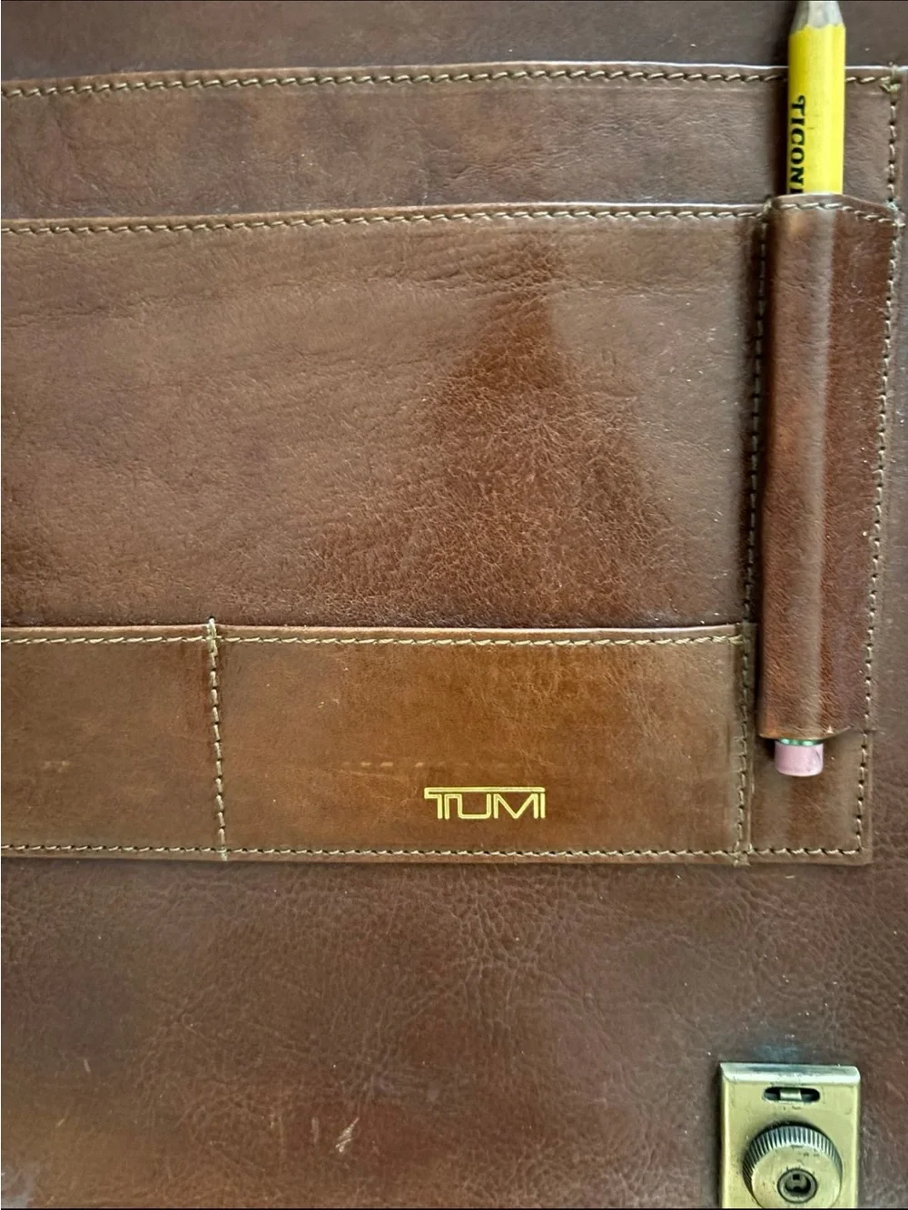 Tumi Chestnut Brown Leather Briefcase